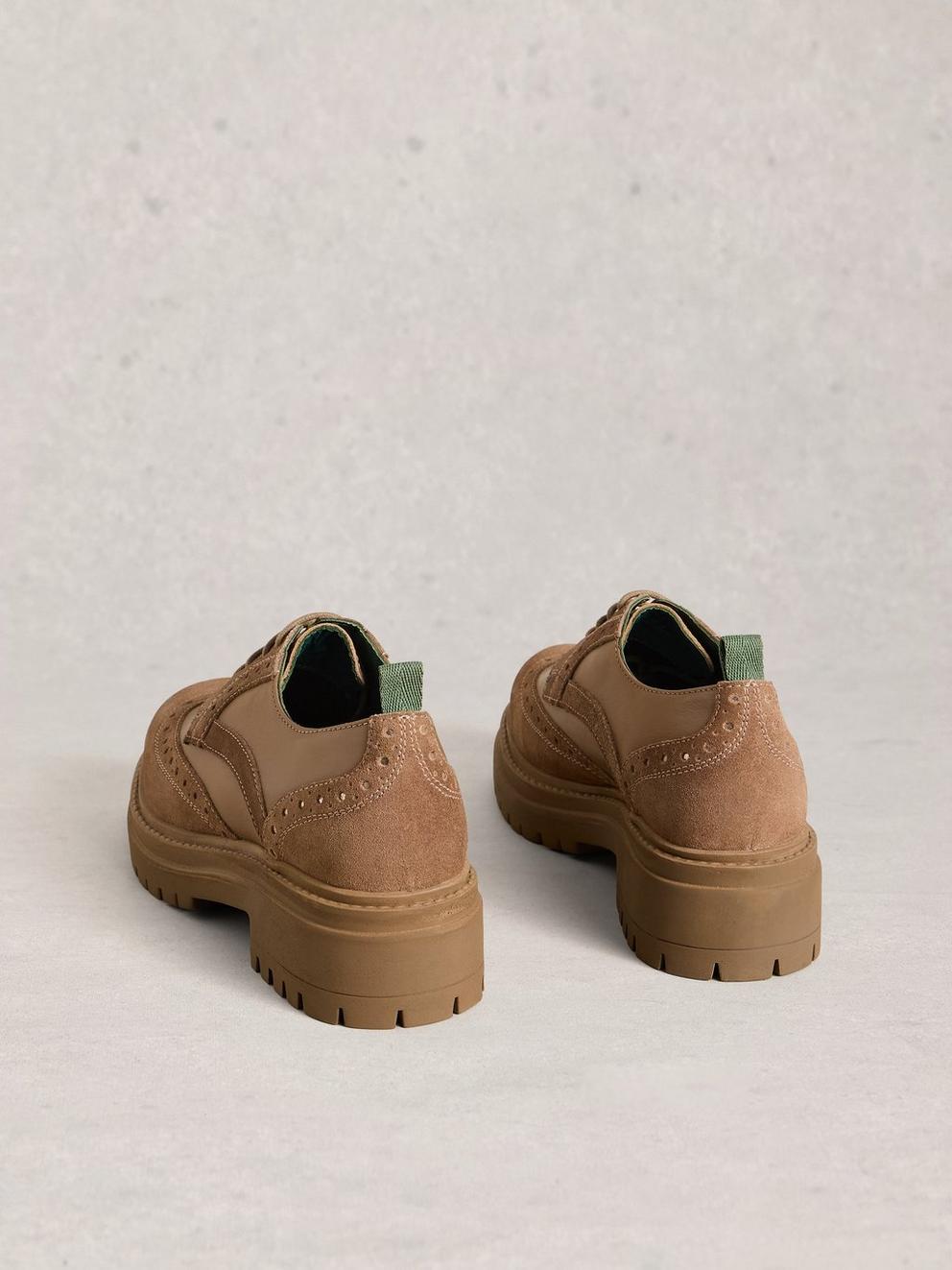 Thistle Chunky Lace Up Brogue in DK NAT - FLAT BACK