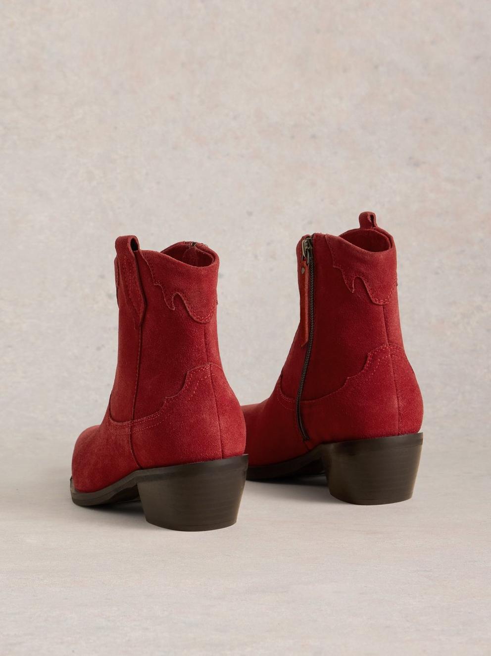 Jenny Western Boot in BRT RED - FLAT BACK