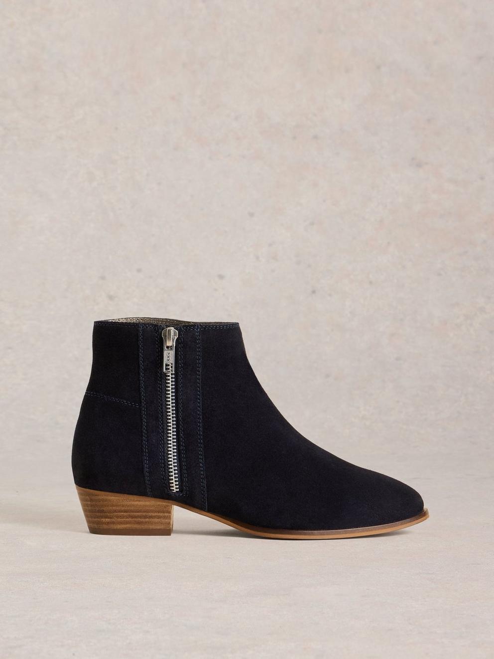 Zoe Zip Ankle Boot in DARK NAVY - LIFESTYLE