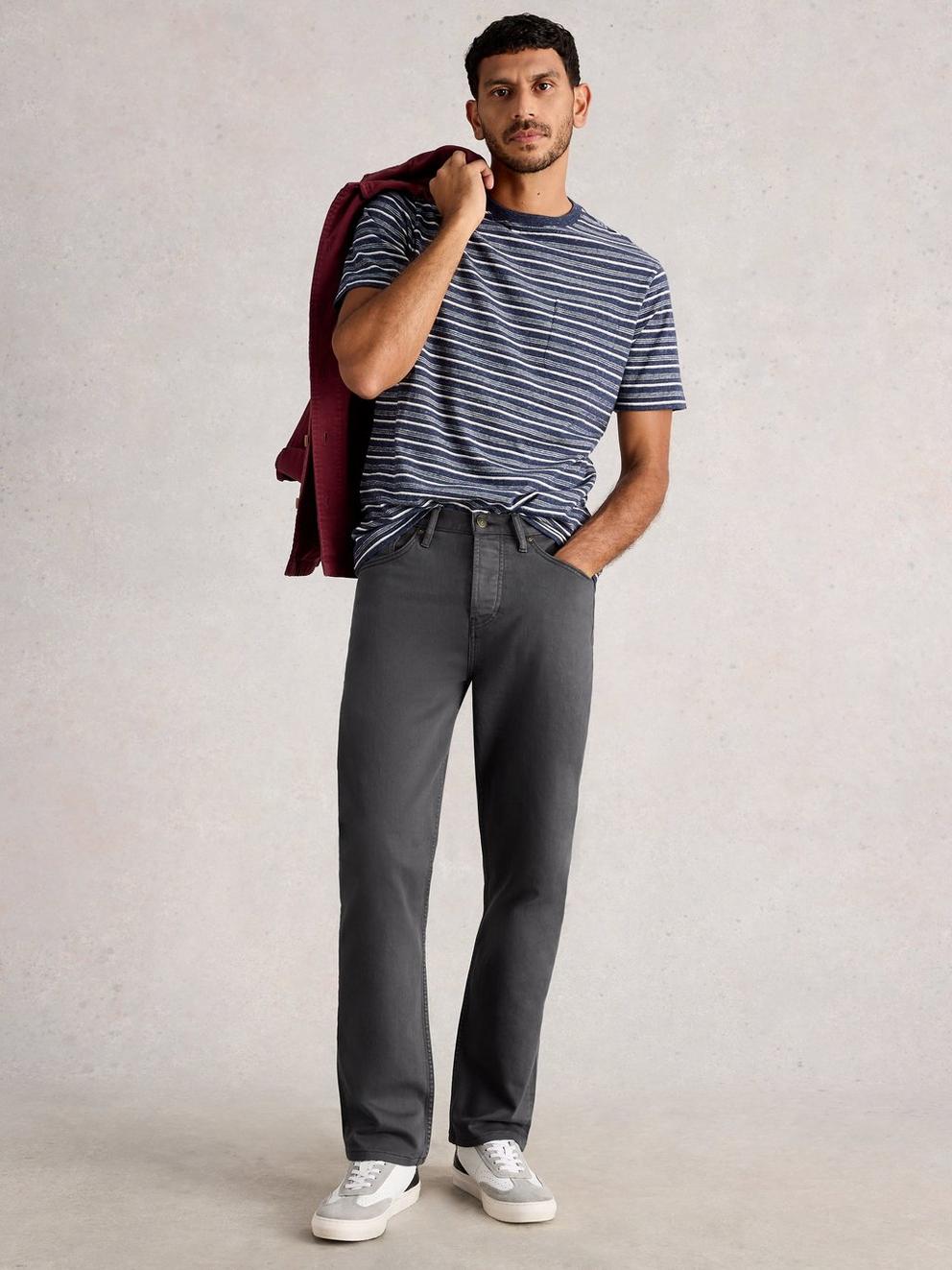 Garment Dye Eastwood Jean in DARK NAVY - MODEL FRONT