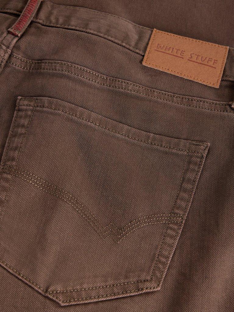 Garment Dye Eastwood Jean in MID BROWN - FLAT DETAIL