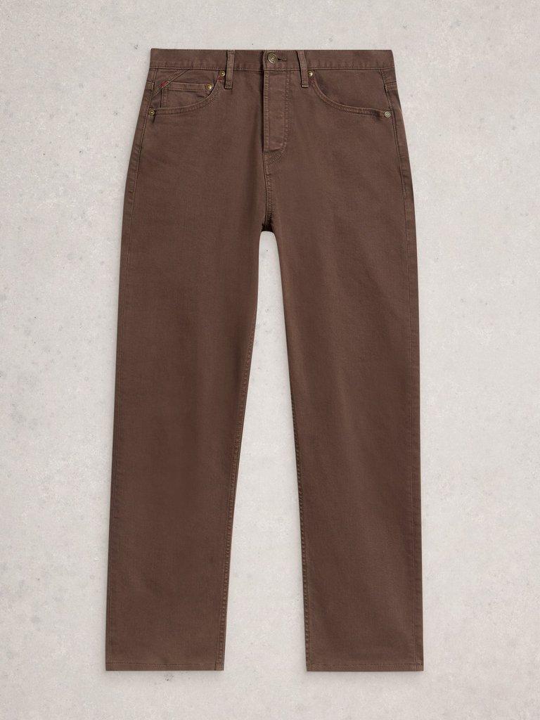Garment Dye Eastwood Jean in MID BROWN - FLAT FRONT