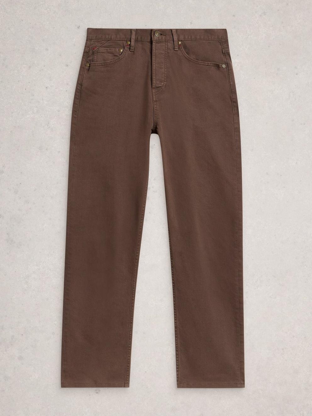 Garment Dye Eastwood Jean in MID BROWN - FLAT FRONT