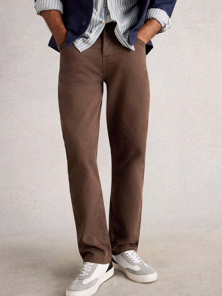 Garment Dye Eastwood Jean in MID BROWN - MODEL DETAIL