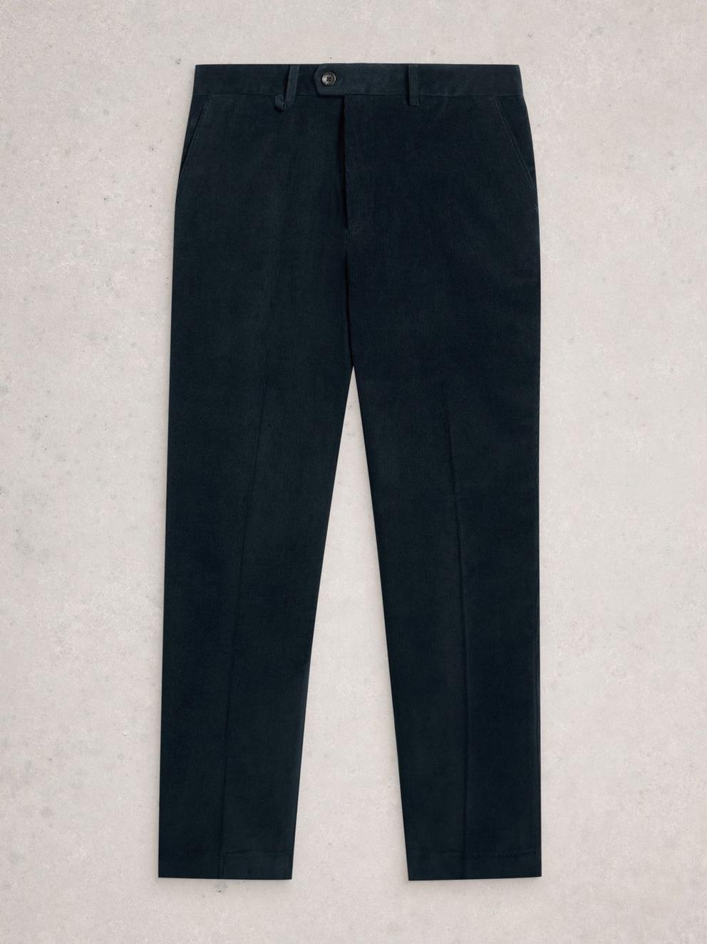 Corduroy Trouser in DARK NAVY - FLAT FRONT