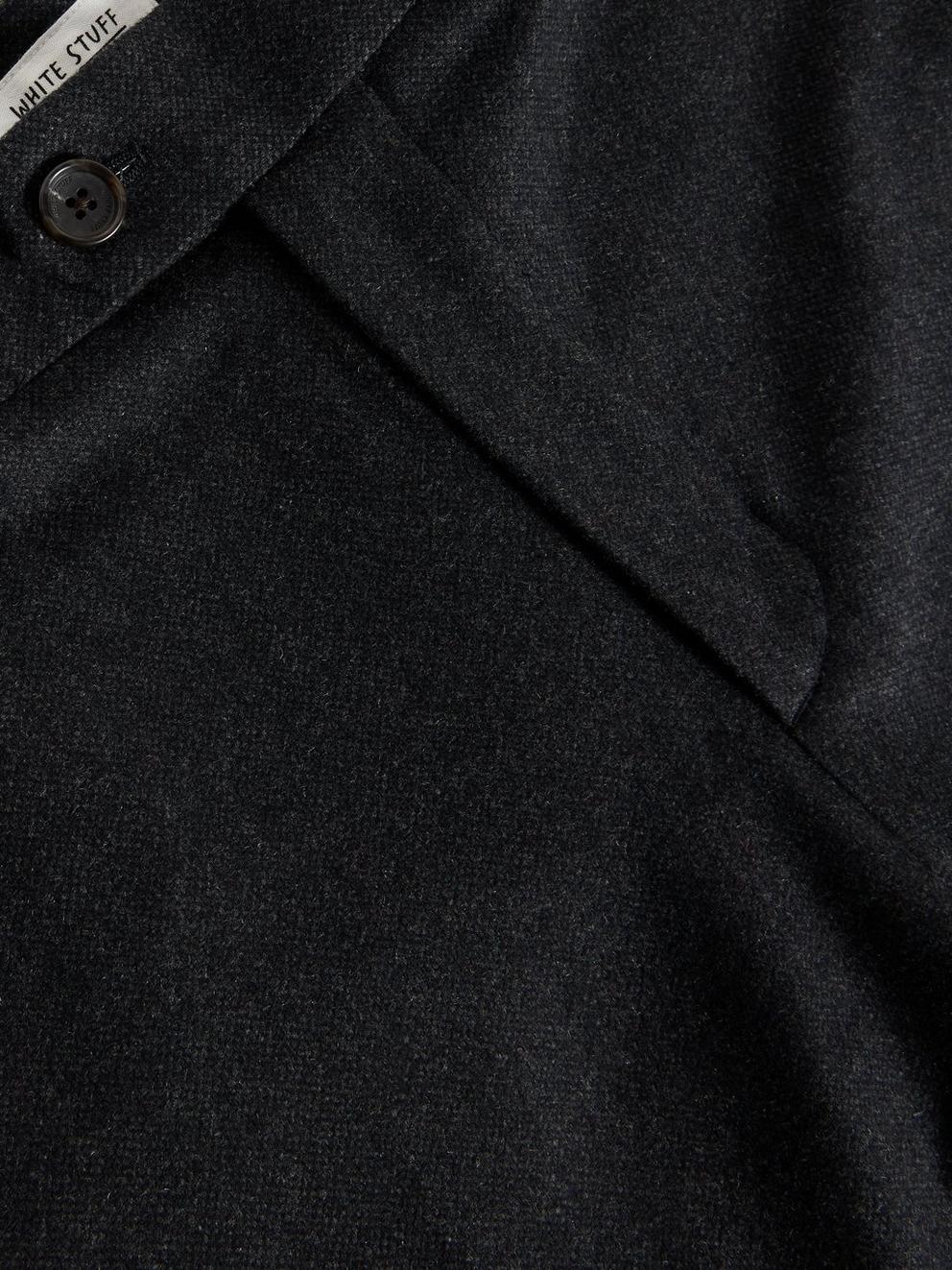 Wool Blend Trouser in CHARC GREY - FLAT DETAIL