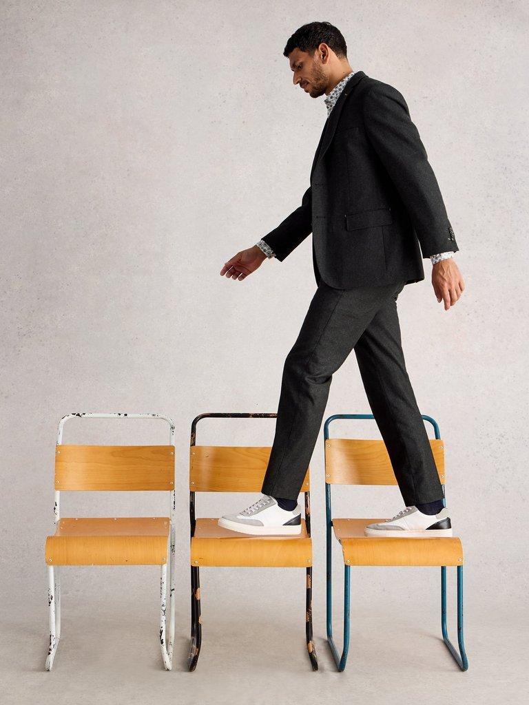 Wool Blend Trouser in CHARC GREY - LIFESTYLE