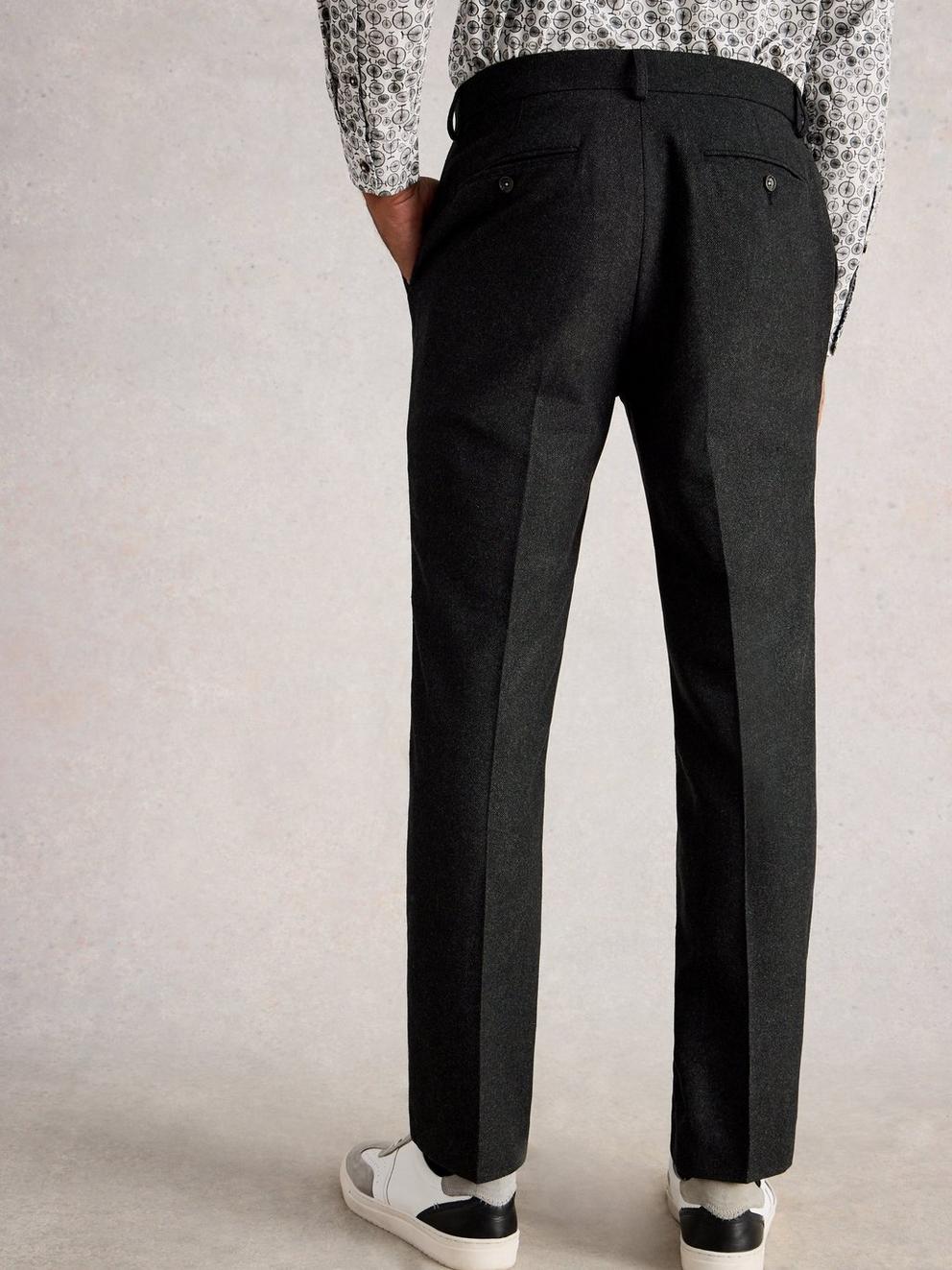 Wool Blend Trouser in CHARC GREY - MODEL BACK