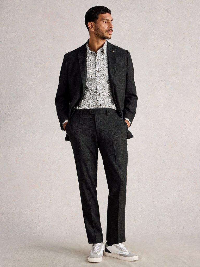 Wool Blend Trouser in CHARC GREY - MODEL FRONT