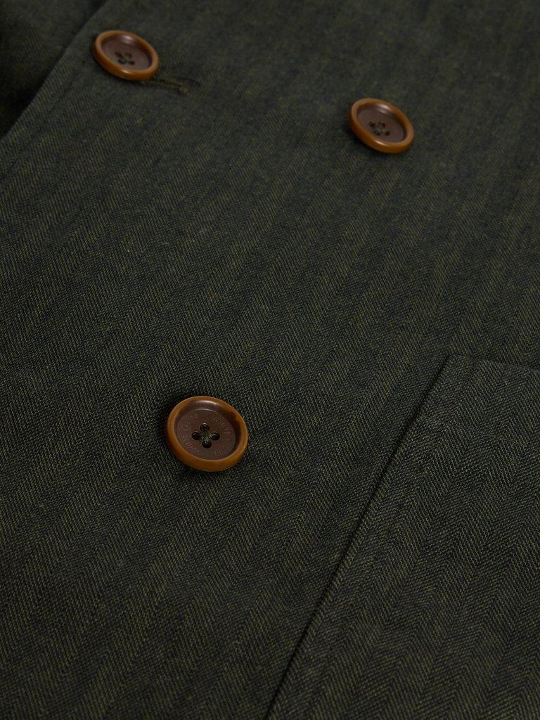 Herringbone Blazer in KHAKI GRN - FLAT DETAIL