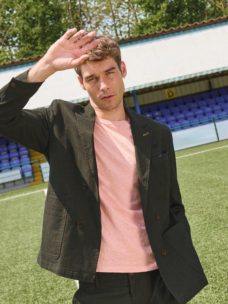 Herringbone Blazer in KHAKI GRN - MIXED