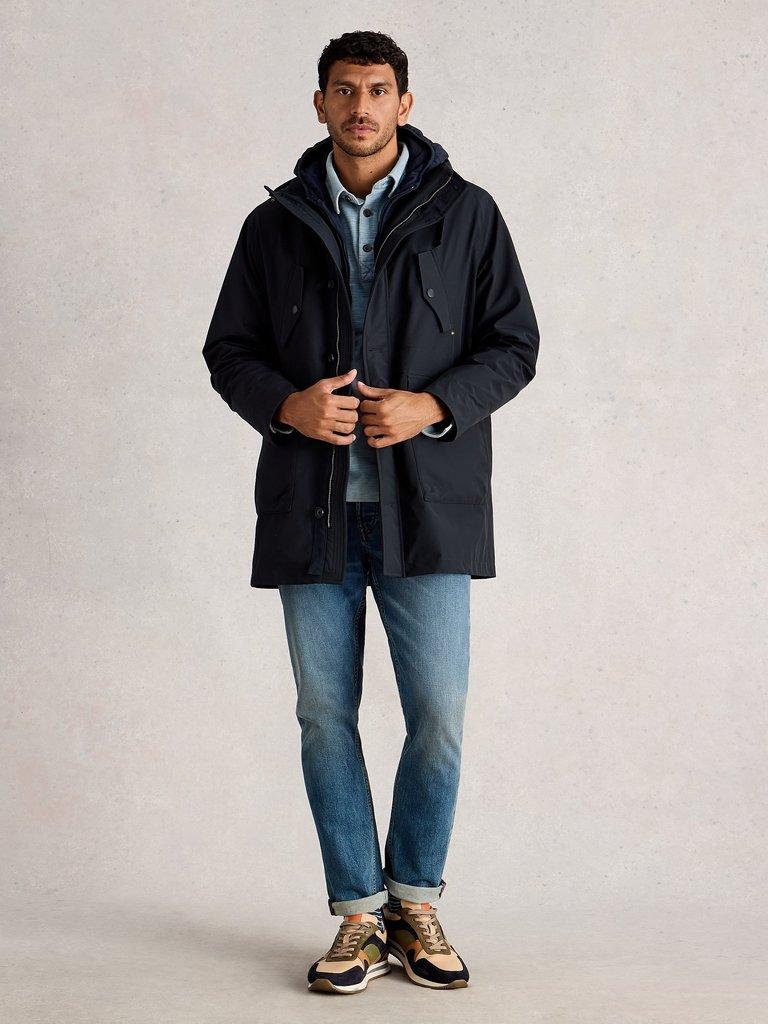 2 in 1 Parka in DARK NAVY - MODEL FRONT