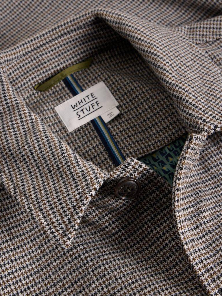 Houndstooth Worker Jacket in GREY MLT - FLAT DETAIL