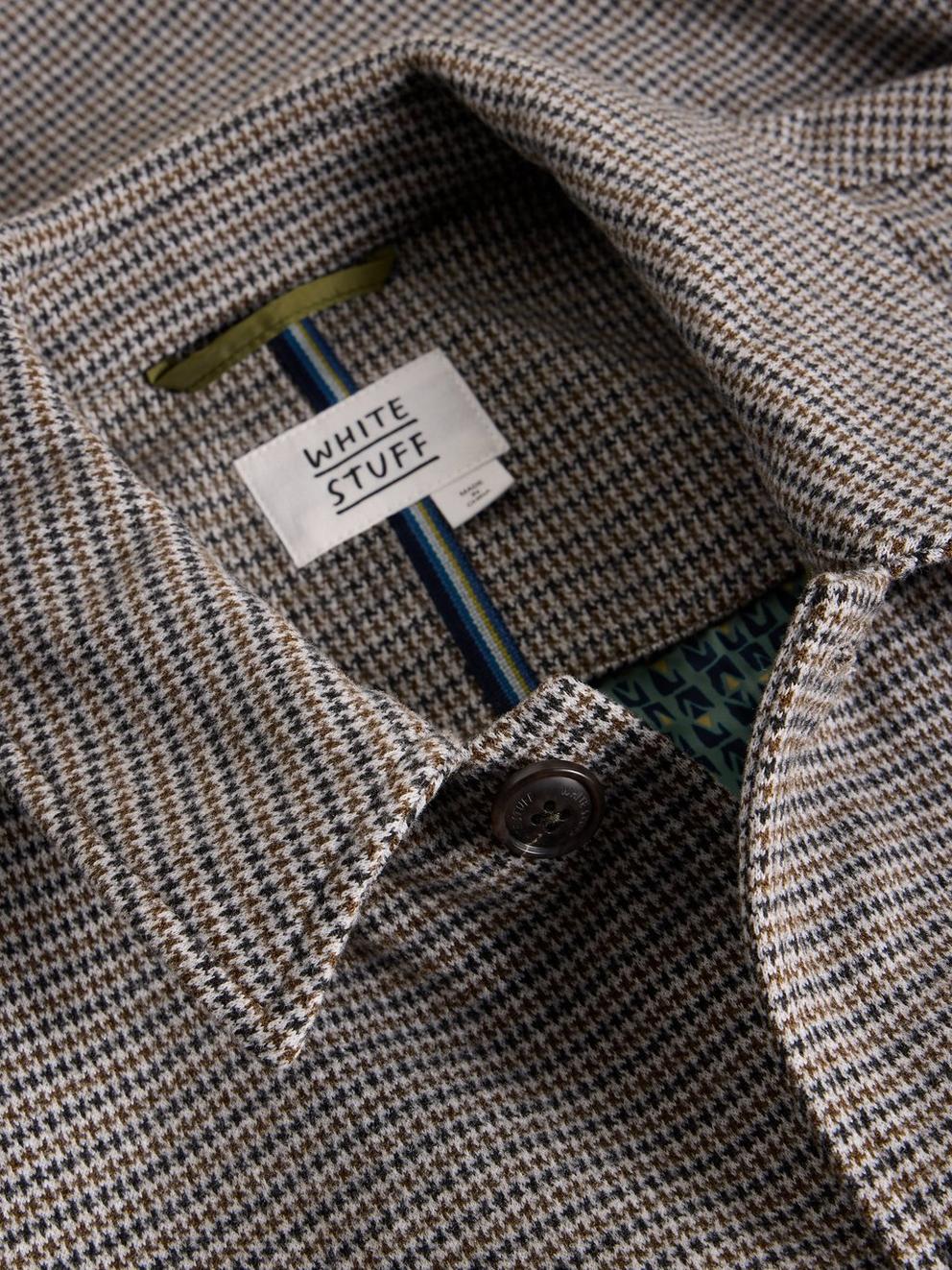 Houndstooth Worker Jacket in GREY MLT - FLAT DETAIL