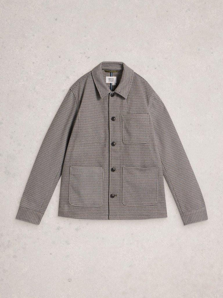Houndstooth Worker Jacket in GREY MLT - FLAT FRONT
