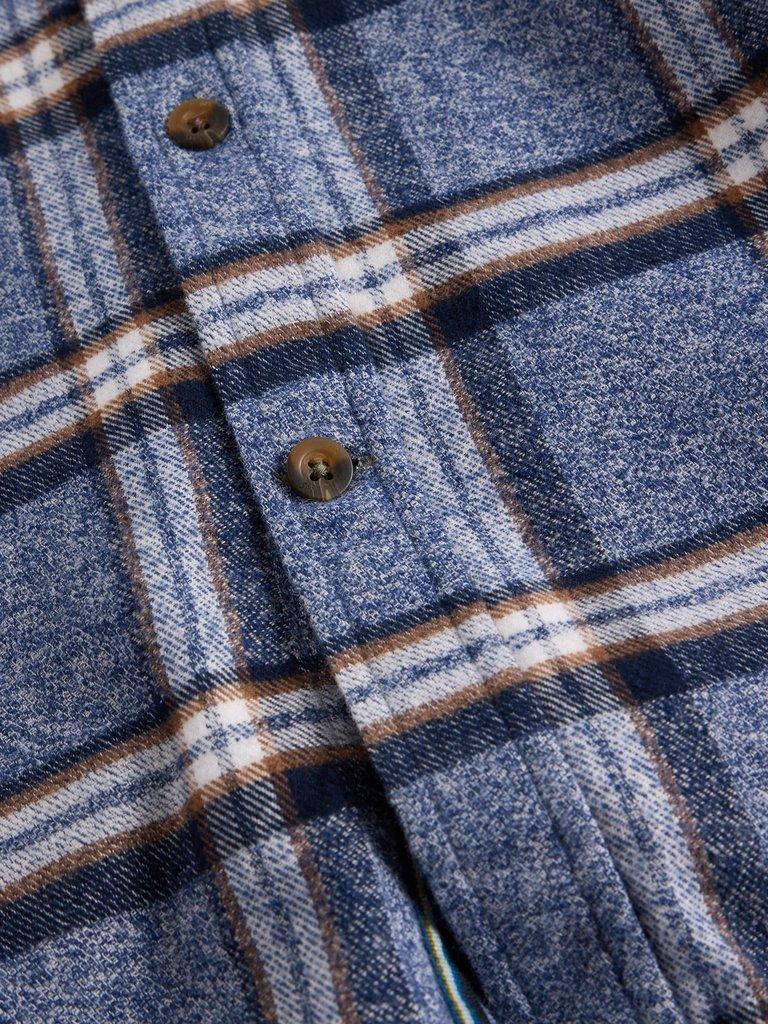 Barton Marl Check Shirt in BLUE MLT - FLAT DETAIL