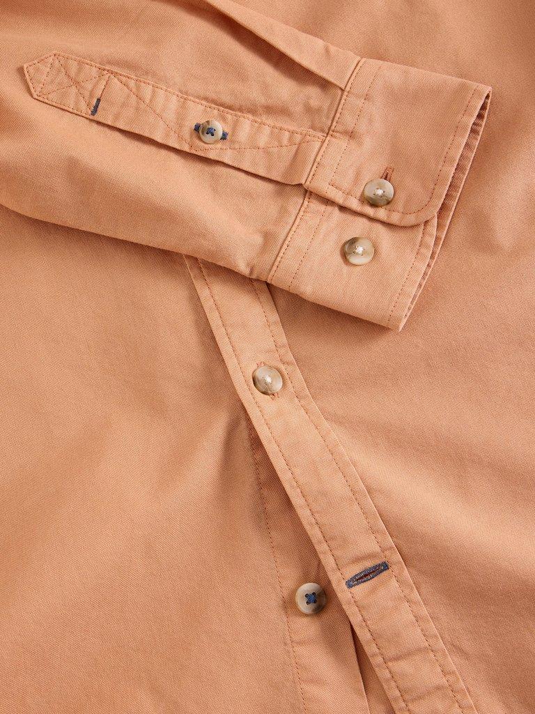 Bruton Oxford Long Sleeve Shirt in DUS PINK - FLAT DETAIL