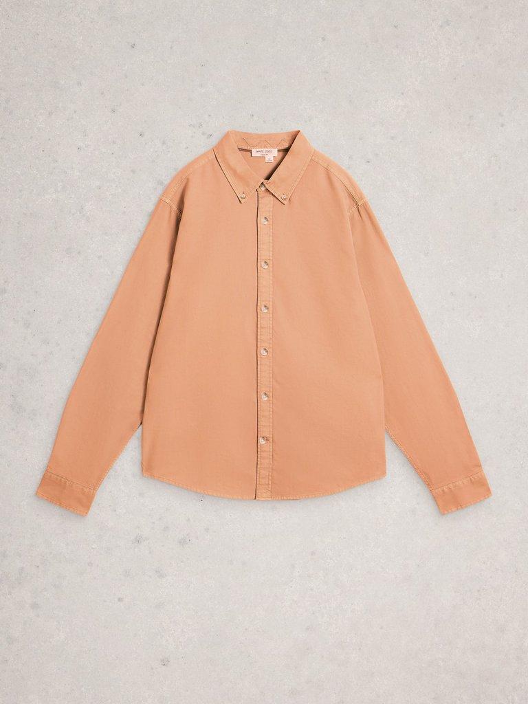 Bruton Oxford Long Sleeve Shirt in DUS PINK - FLAT FRONT