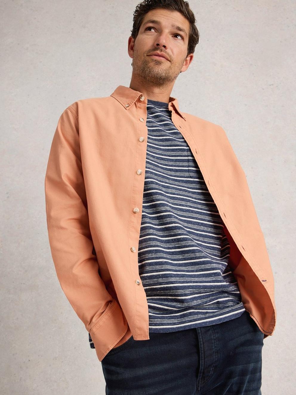 Bruton Oxford Long Sleeve Shirt in DUS PINK - LIFESTYLE