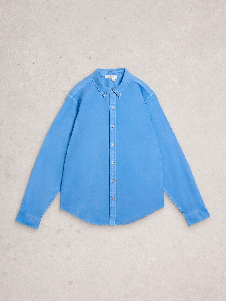 Bruton Oxford Long Sleeve Shirt in LGT BLUE - FLAT FRONT