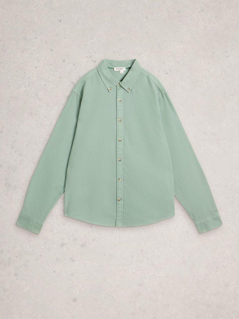 Bruton Oxford Long Sleeve Shirt in LGT GREEN - FLAT FRONT
