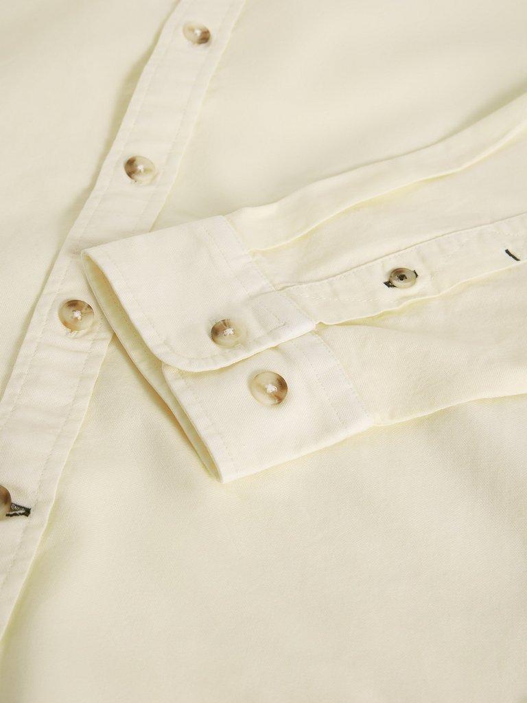 Bruton Oxford Long Sleeve Shirt in NAT WHITE - FLAT DETAIL