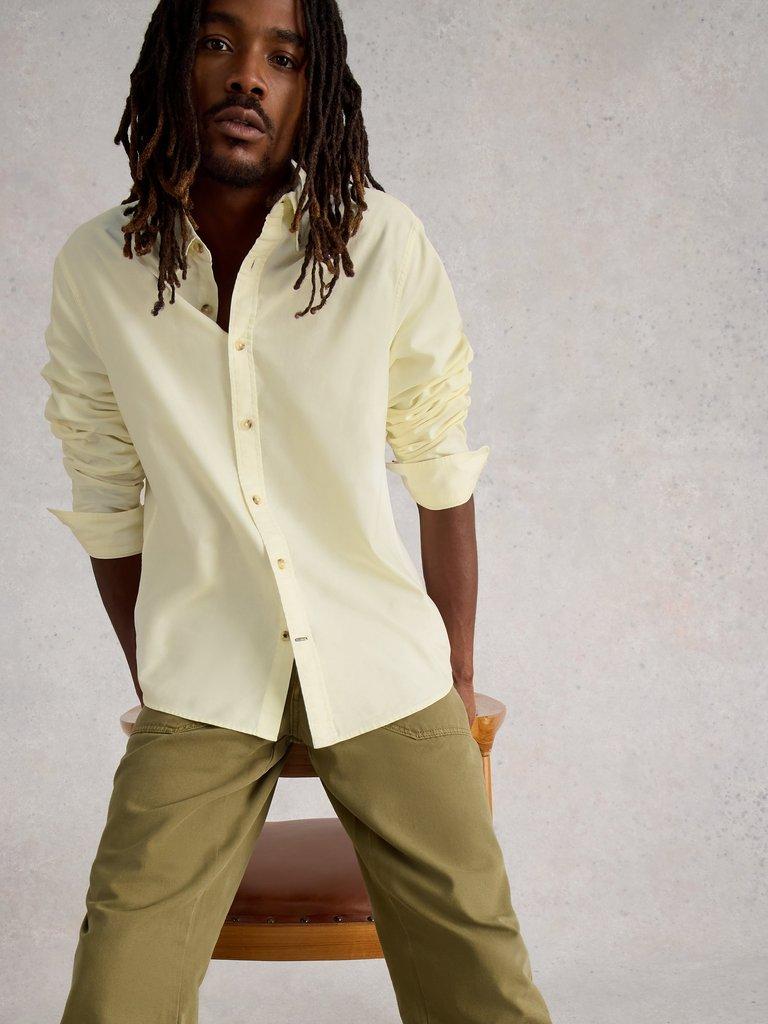 Bruton Oxford Long Sleeve Shirt in NAT WHITE - LIFESTYLE