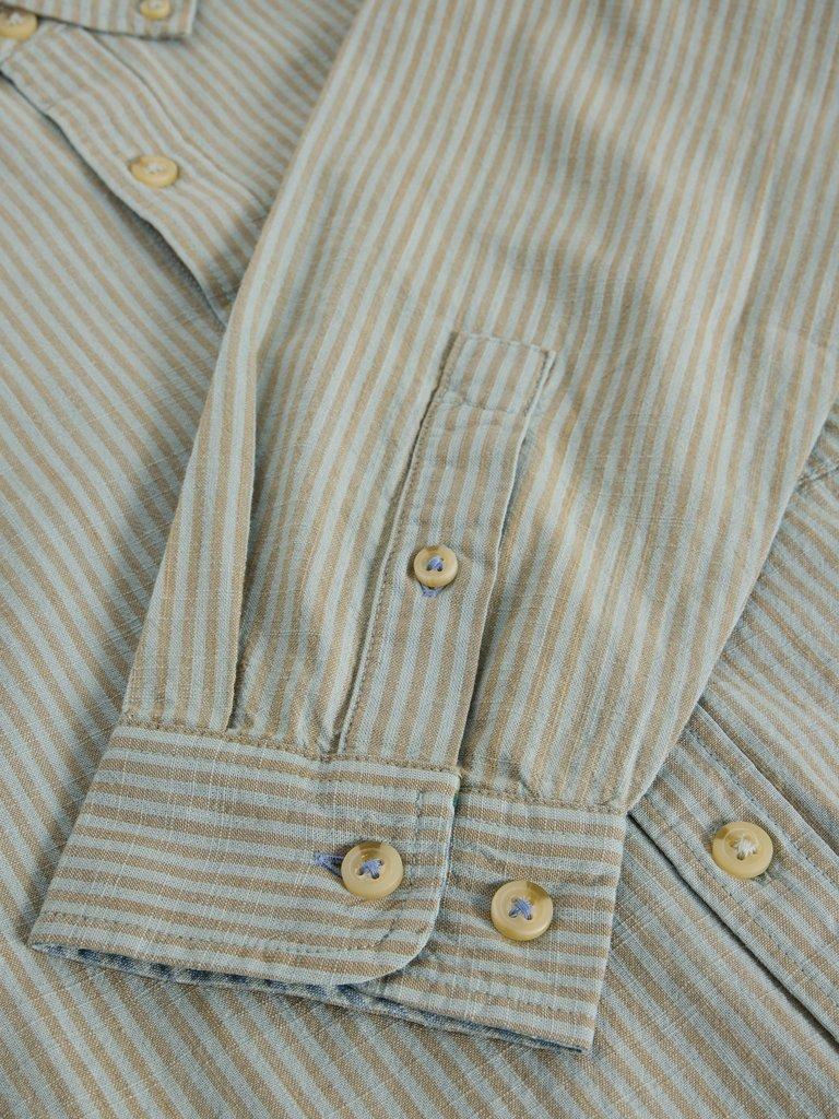 Bruton Stripe Shirt in LGT BLUE - FLAT DETAIL