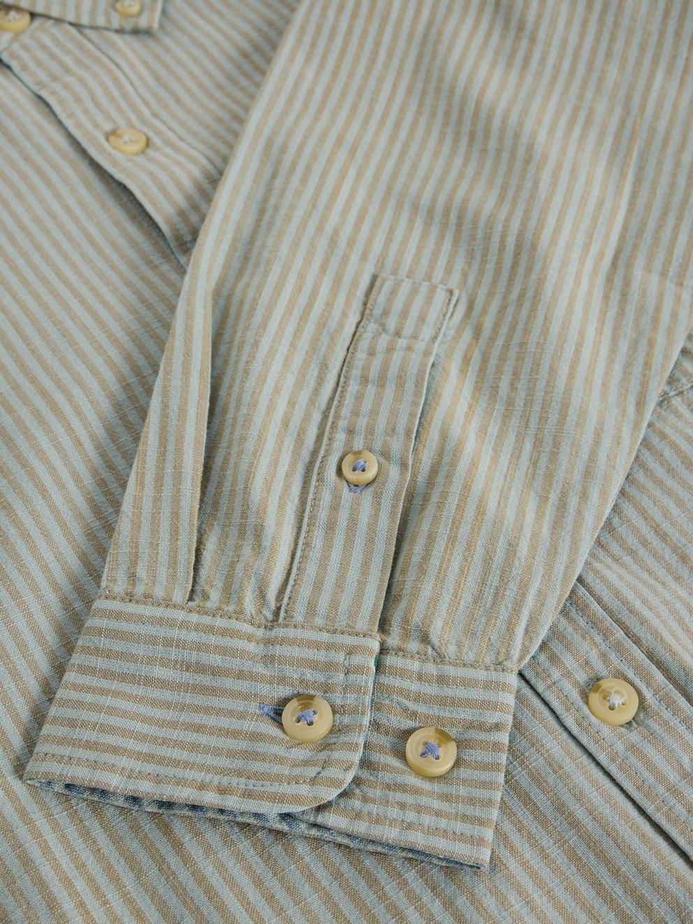 Bruton Stripe Shirt in LGT BLUE - FLAT DETAIL