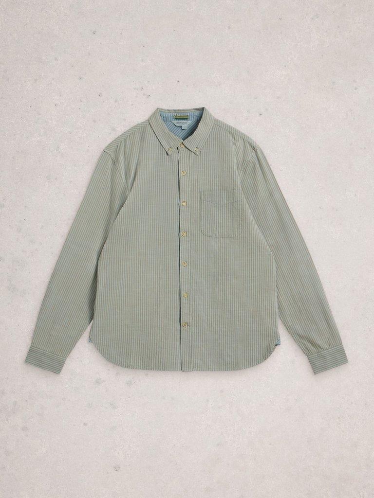 Bruton Stripe Shirt in LGT BLUE - FLAT FRONT