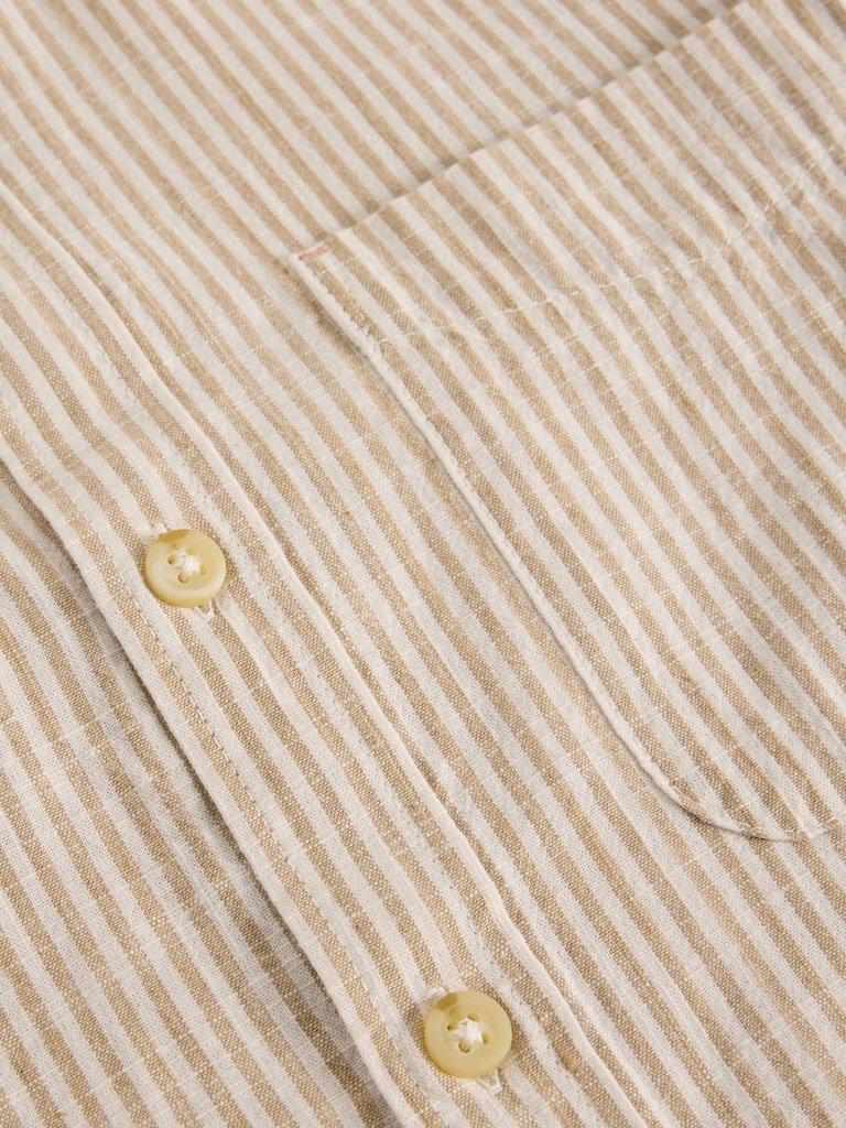 Bruton Stripe Shirt in LGT NAT - FLAT DETAIL