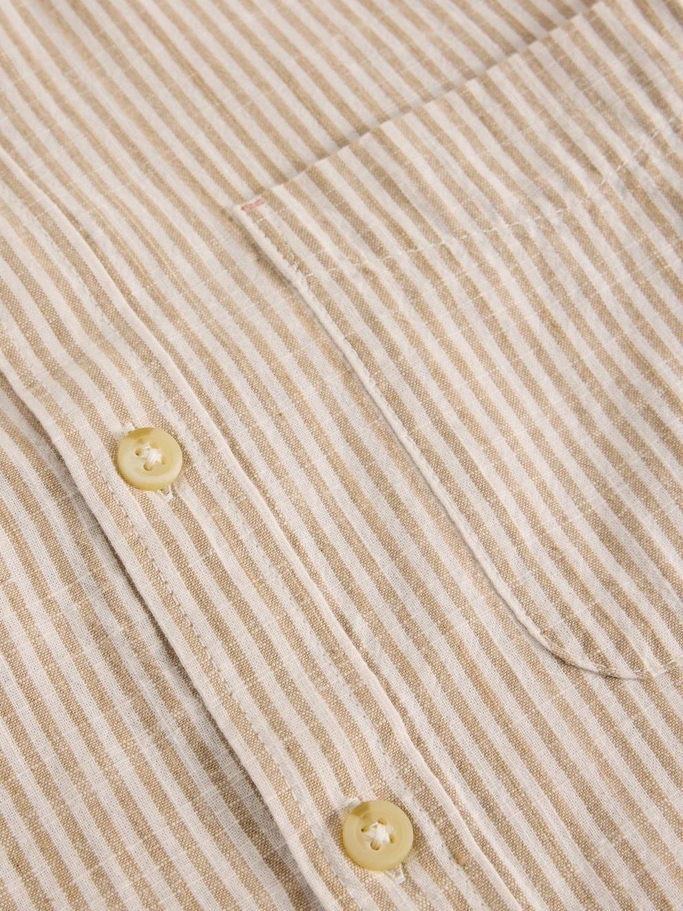 Bruton Stripe Shirt in LGT NAT - FLAT DETAIL