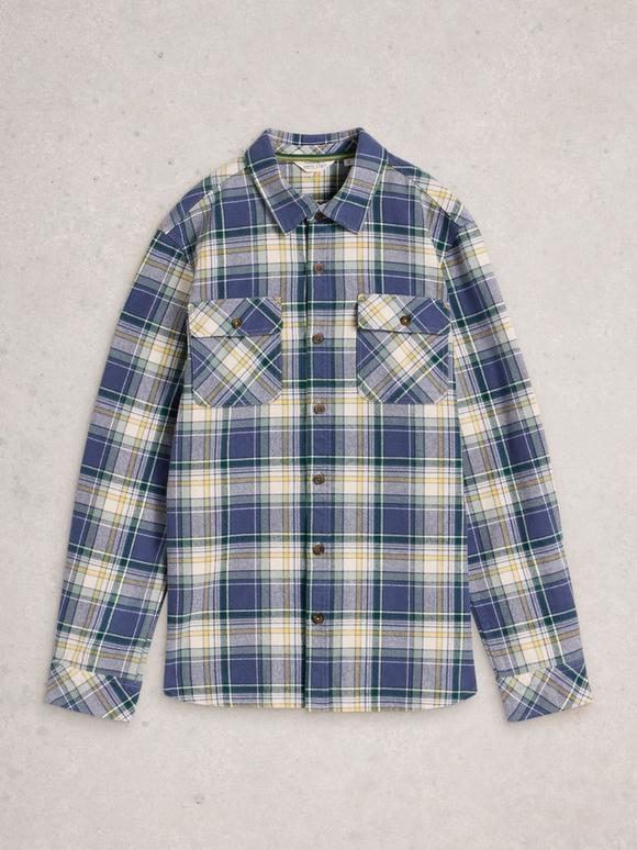 Darwen Check Overshirt in DARK NAVY | White Stuff US