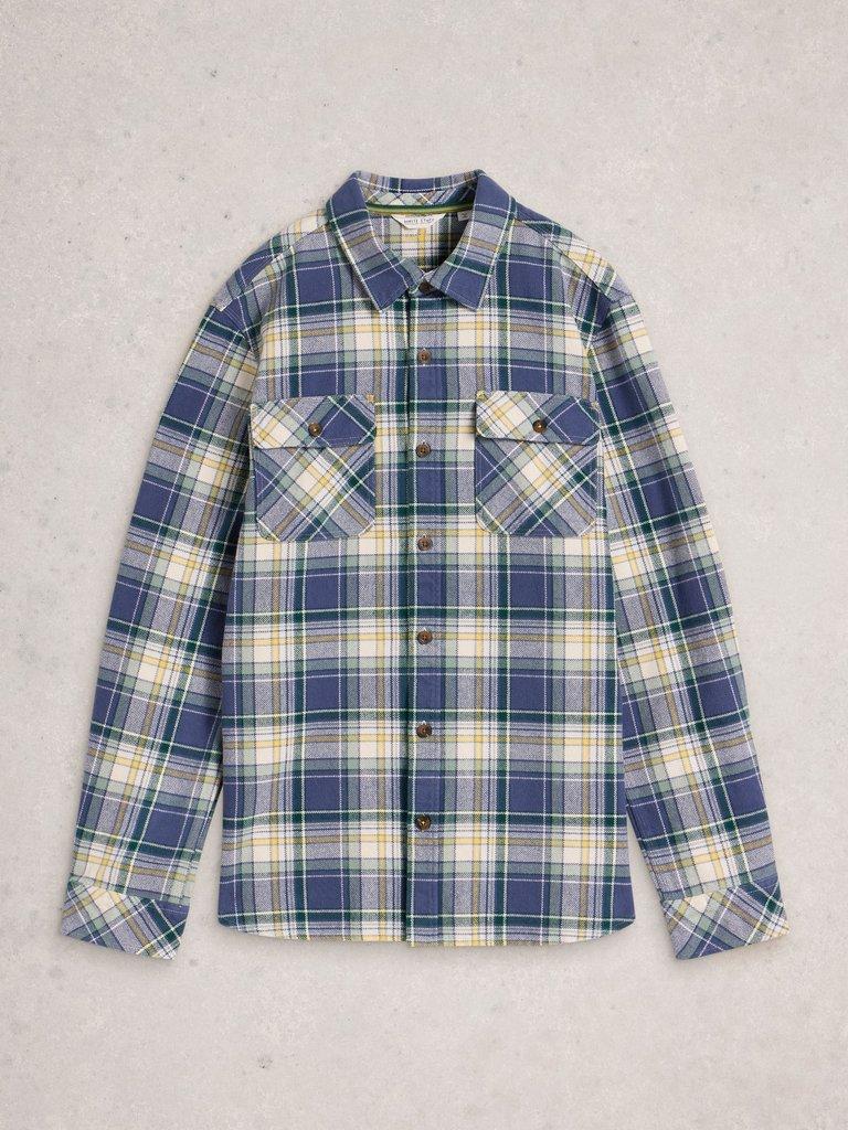 Darwen Check Shirt in BLUE MLT - FLAT FRONT