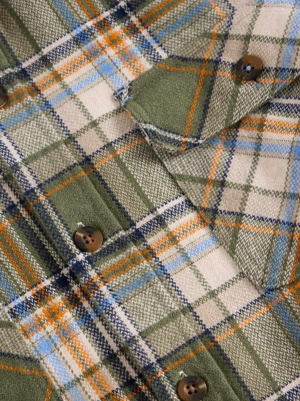 Darwen Check Shirt in GREEN MLT - FLAT DETAIL