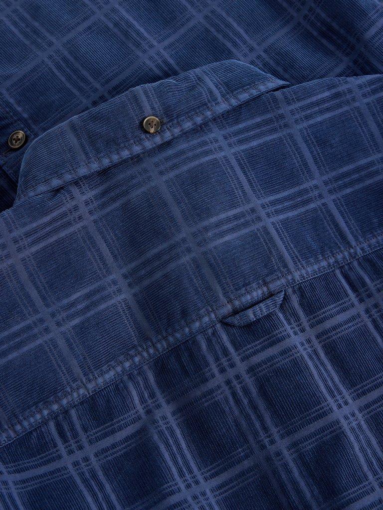 Griffin Cord Check Shirt in DARK NAVY - FLAT DETAIL
