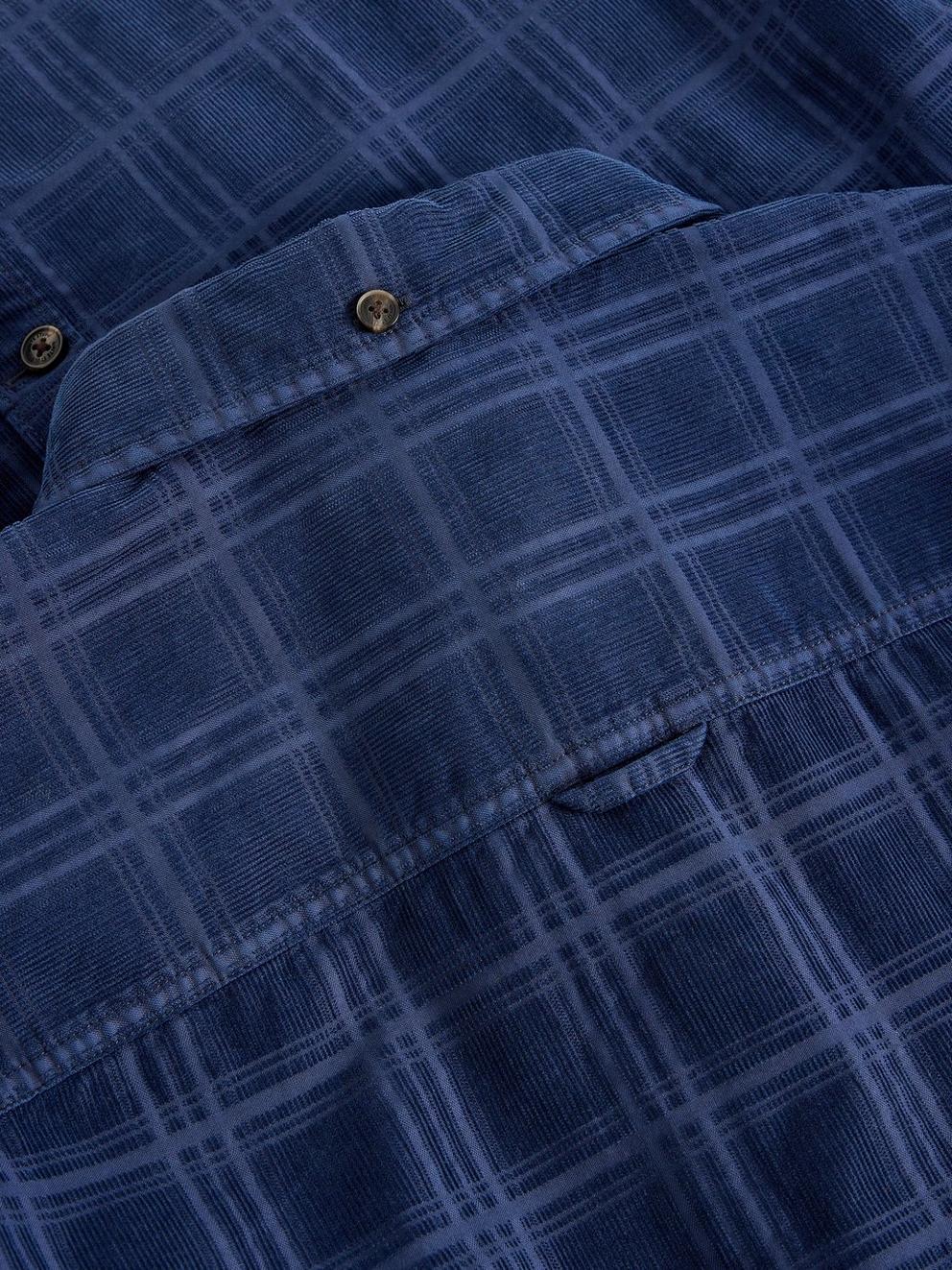 Griffin Cord Check Shirt in DARK NAVY - FLAT DETAIL