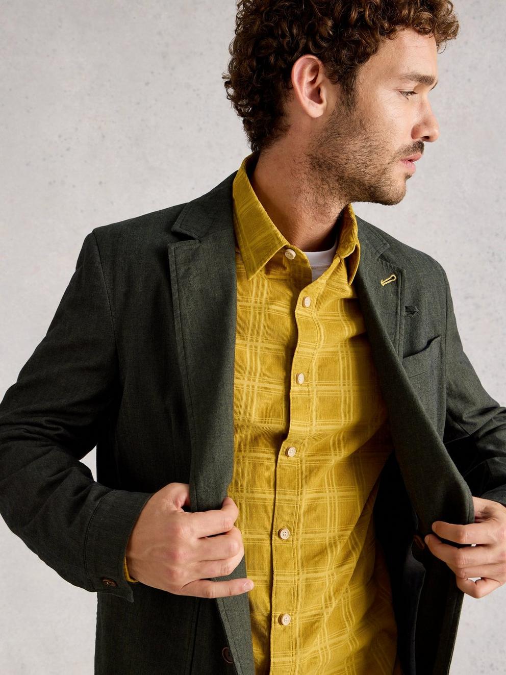 Griffin Cord Check Shirt in DP YELLOW - LIFESTYLE