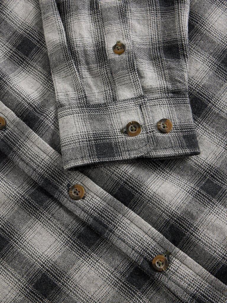 Ludlow Two Tone Check Shirt in DK GREY - FLAT DETAIL