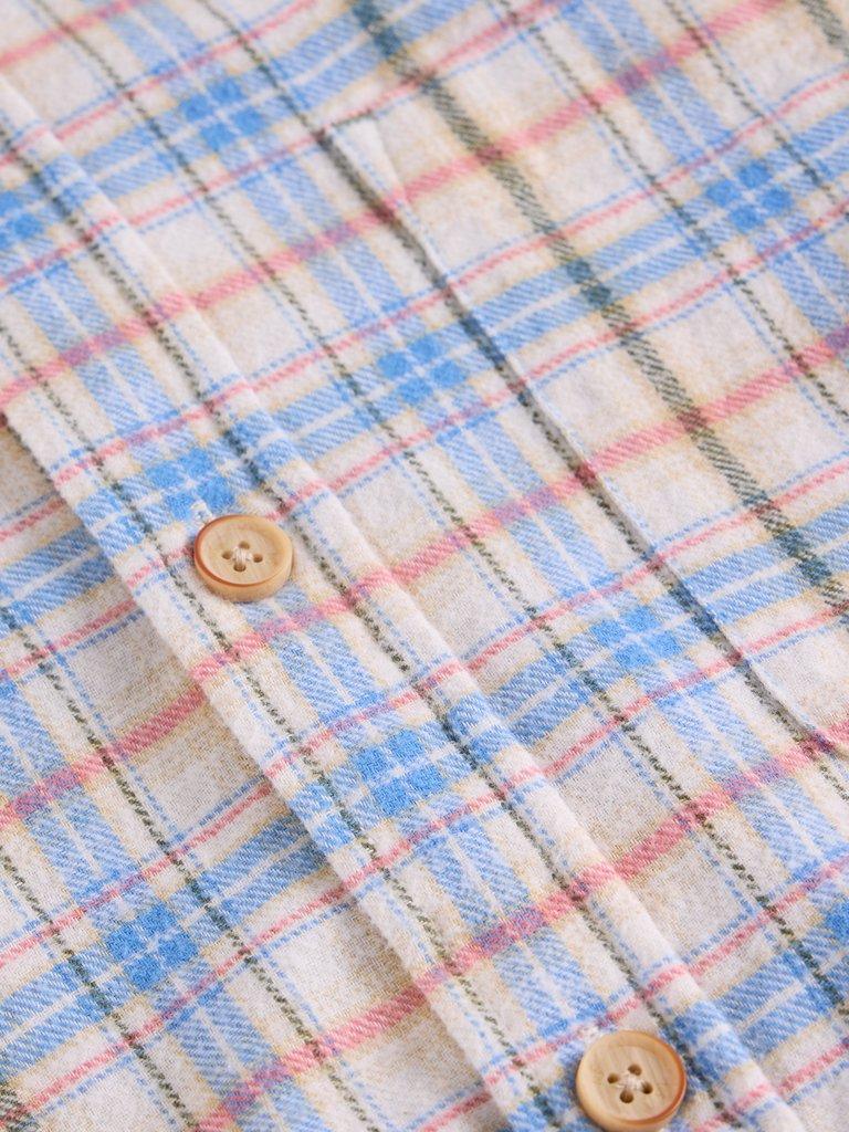 Oakham Multi Check Shirt in NAT MLT - FLAT DETAIL