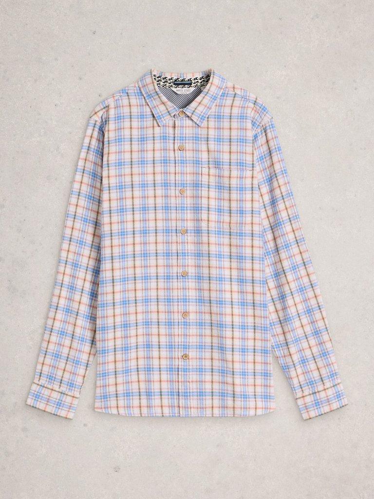 Oakham Multi Check Shirt in NAT MLT - FLAT FRONT