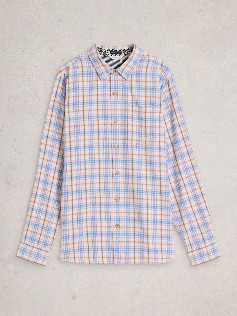 Oakham Multi Check Shirt in NAT MLT - FLAT FRONT