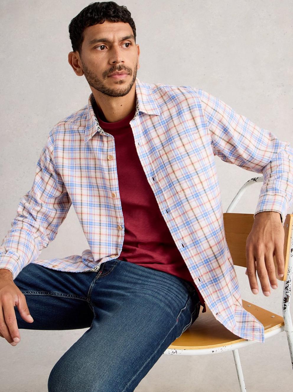 Oakham Multi Check Shirt in NAT MLT - LIFESTYLE