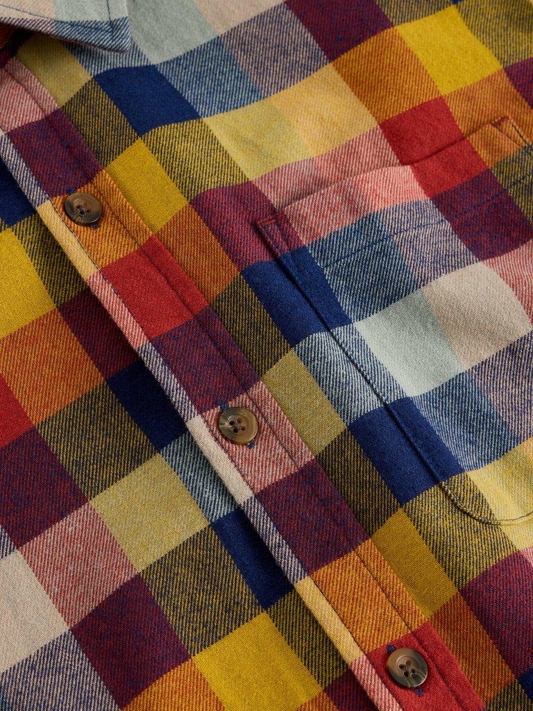 Preston Buffalo Check Shirt in RED MLT - FLAT DETAIL