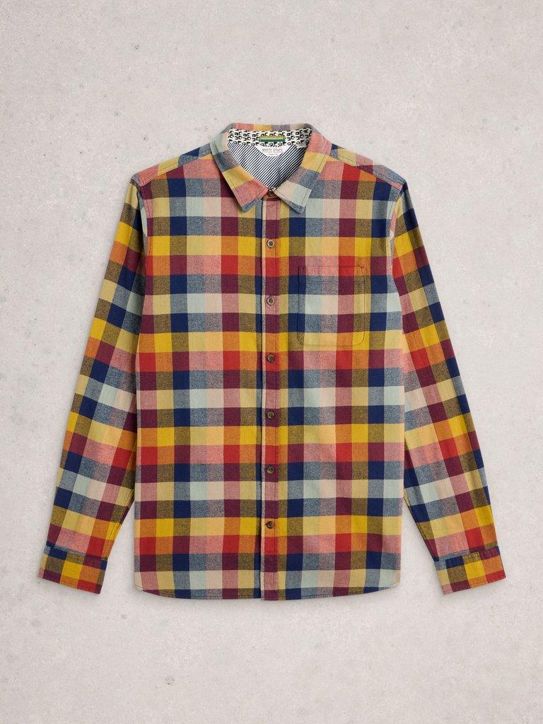 Preston Buffalo Check Shirt in RED MLT - FLAT FRONT