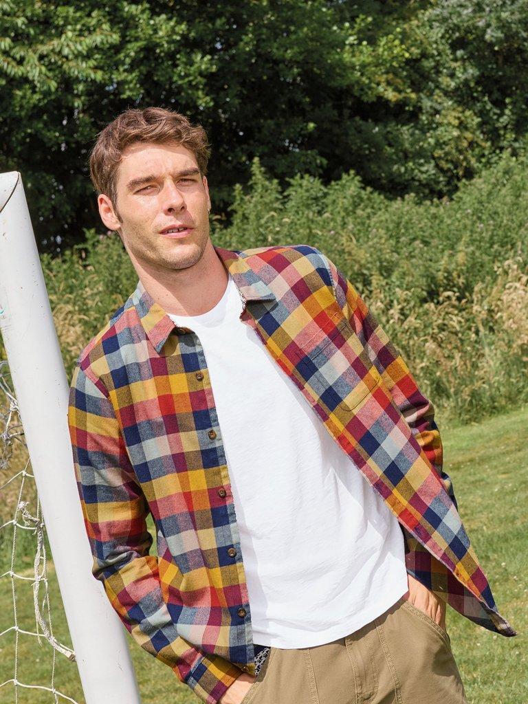 Preston Buffalo Check Shirt in RED MULTI | White Stuff