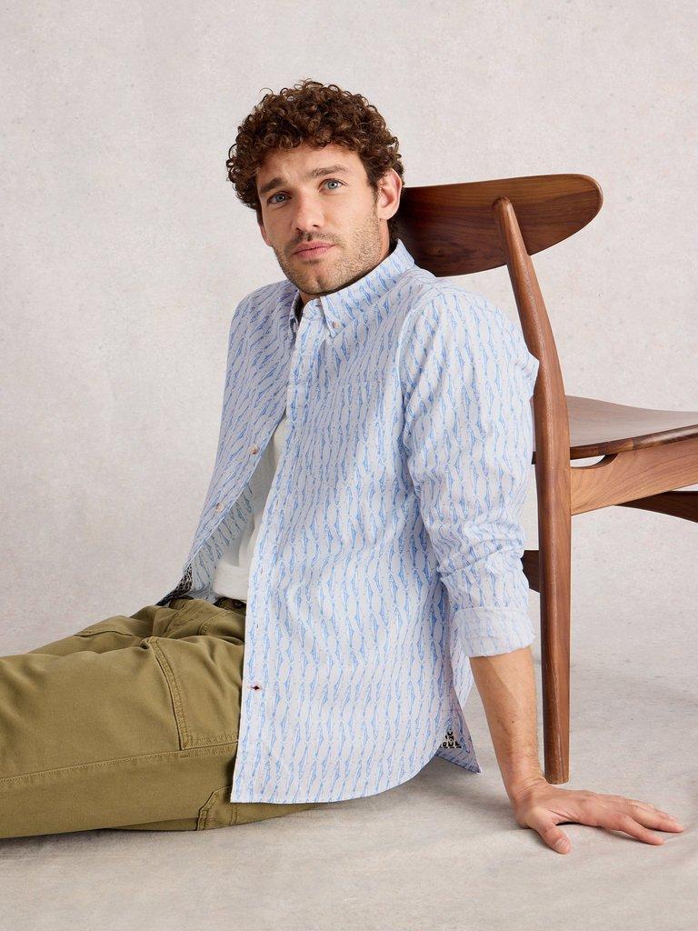Salcombe Fish Stripe Shirt in BLUE PR - LIFESTYLE