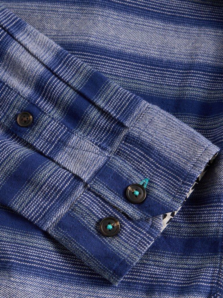 Upton Horizontal Stripe Shirt in BLUE MLT - FLAT DETAIL