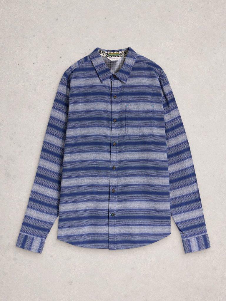 Upton Horizontal Stripe Shirt in BLUE MLT - FLAT FRONT
