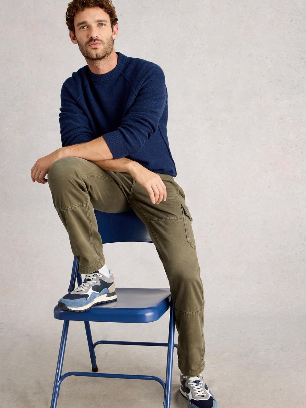 Milton Lambswool Crew in DARK NAVY - LIFESTYLE